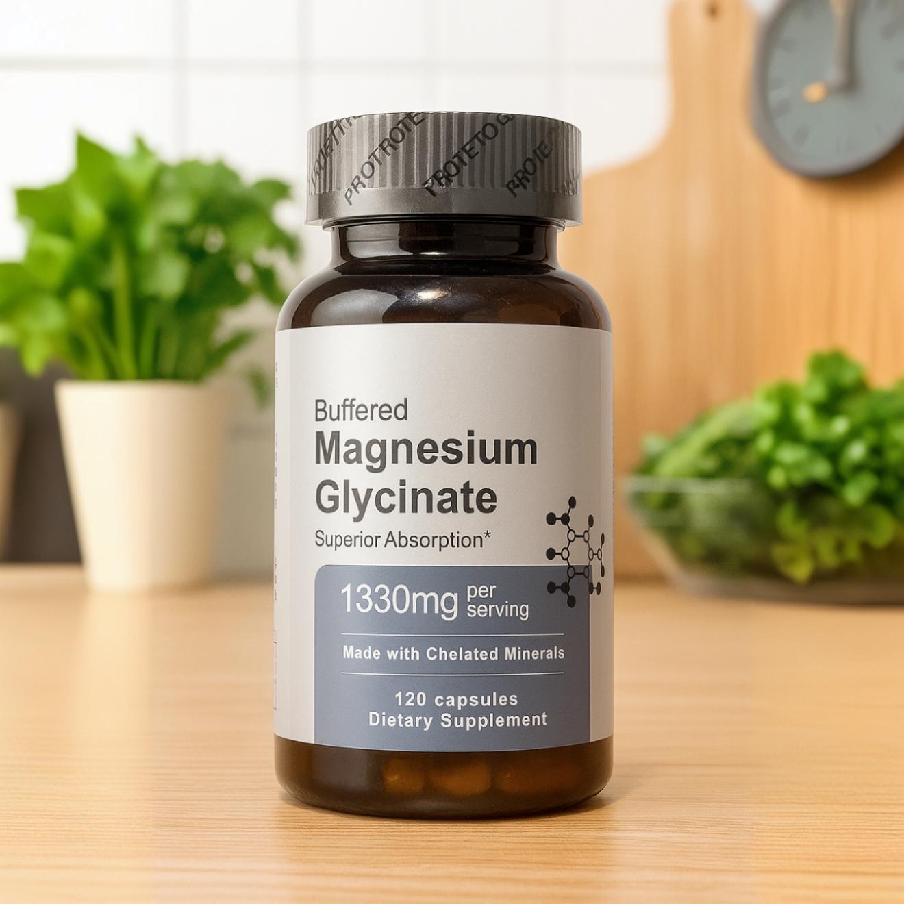 Suplemento de Magnesio Glicinato 1330 mg – 120 Cápsulas | Alta Absorción
