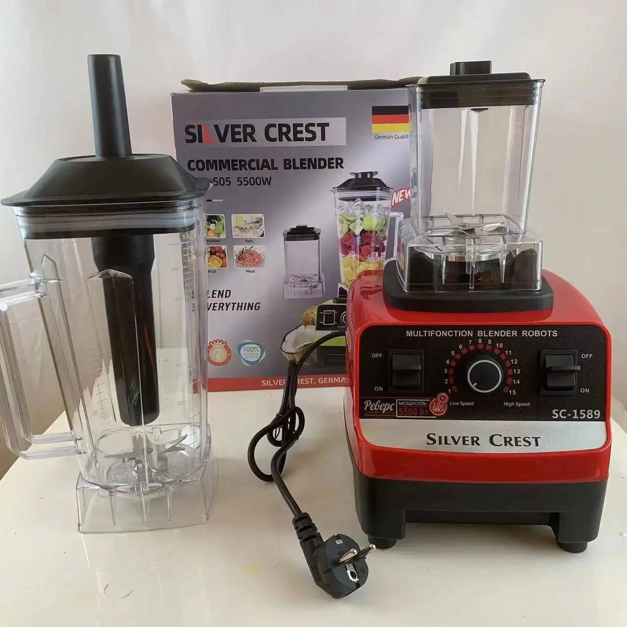 Licuadora Silver Crest 4.500W – 15 velocidades, alta resistencia y gran capacidad