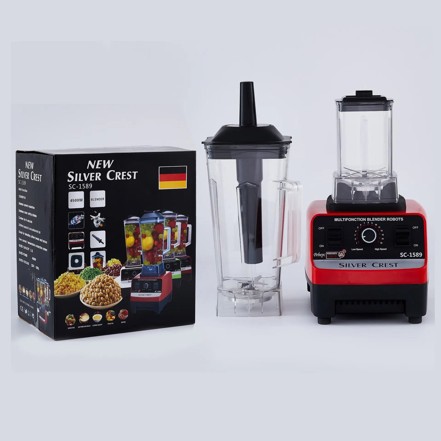 Licuadora Silver Crest 4.500W – 15 velocidades, alta resistencia y gran capacidad