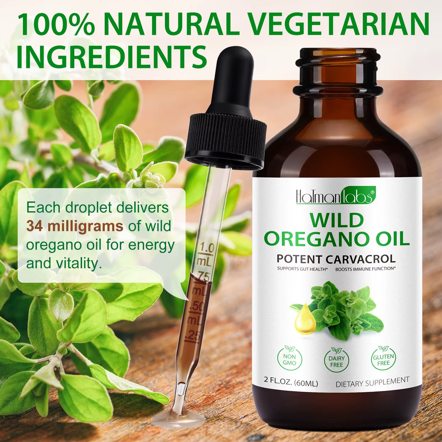 Aceite de Orégano Silvestre Orgánico 60ml