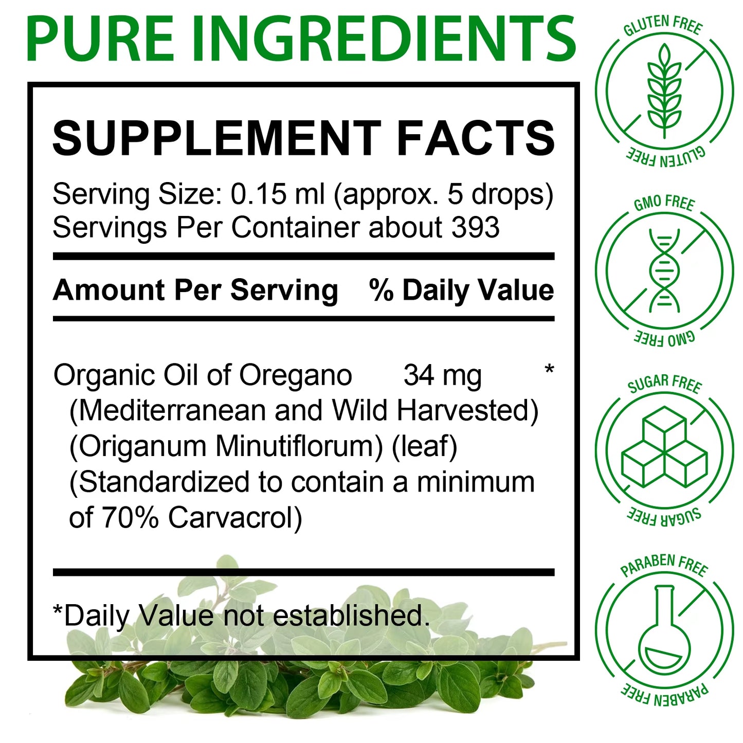 Aceite de Orégano Silvestre Orgánico 60ml