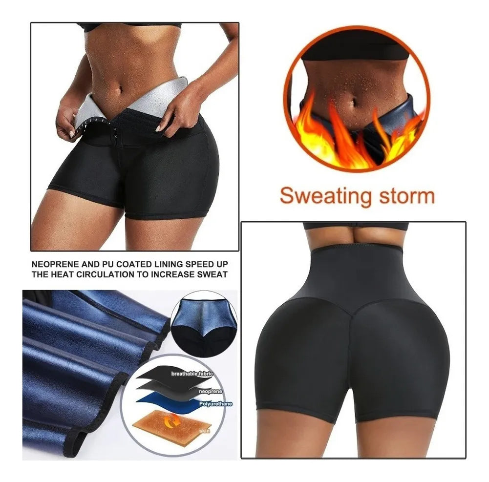 🔥 PANTALÓN CORTO SAUNA TÉRMICO – SWEAT SHAPER PARA MUJER 🔥