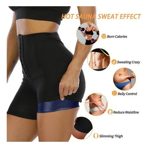 🔥 PANTALÓN CORTO SAUNA TÉRMICO – SWEAT SHAPER PARA MUJER 🔥